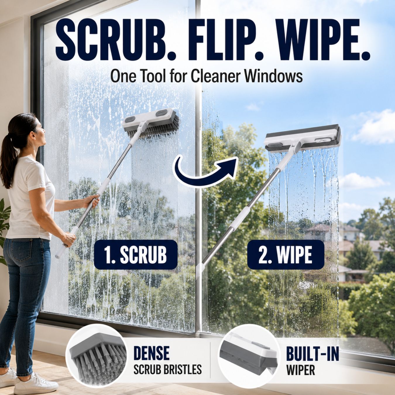 2-in-1 Scrub Brush + Squeegee