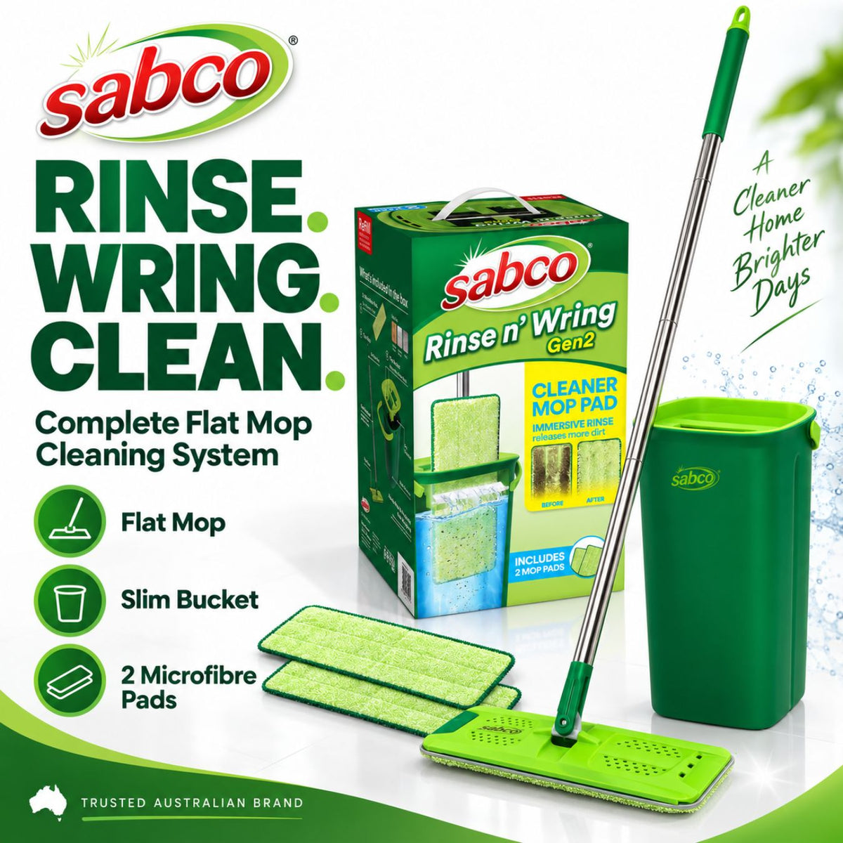 Sabco Gen 2 Rinse N’ Wring Microfibre Floor Mop Set