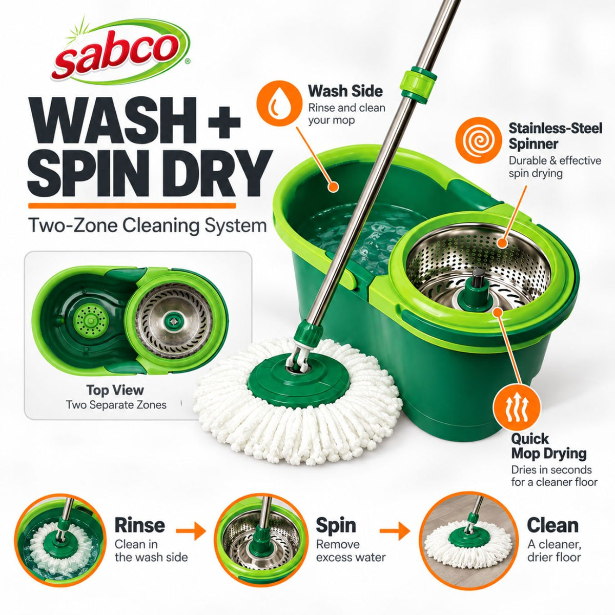 Sabco SupaDry Gen2 Spin Mop Set