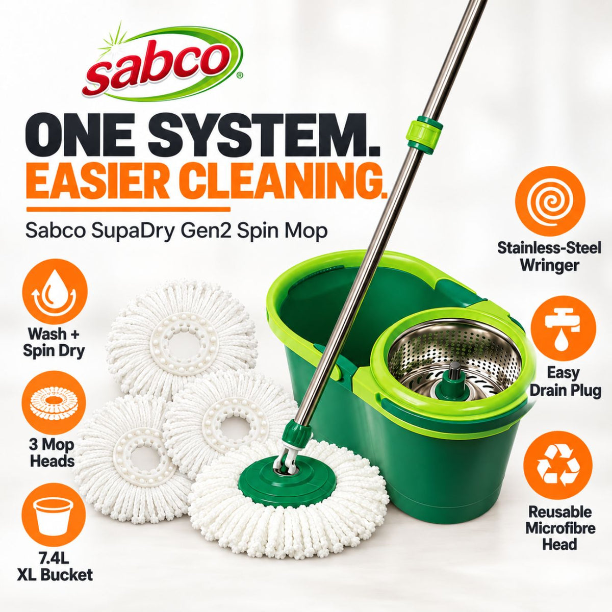 Sabco SupaDry Gen2 Spin Mop Set