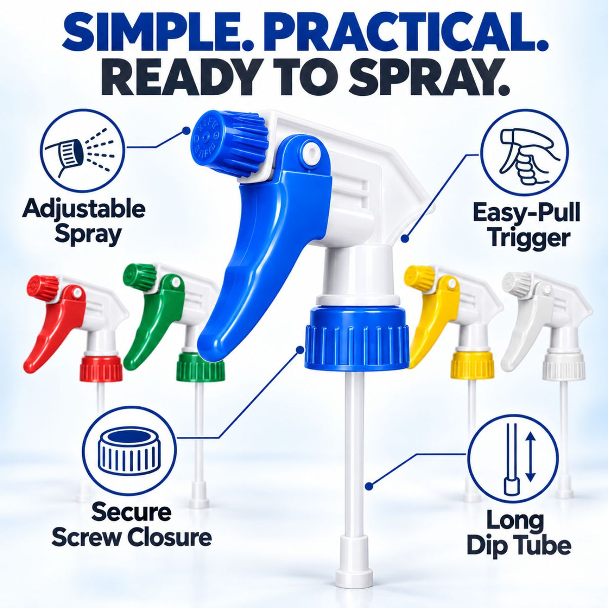 Oates Canyon Trigger Sprayer Heads – 5 Color Set